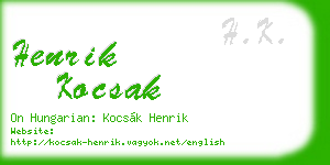 henrik kocsak business card