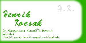 henrik kocsak business card